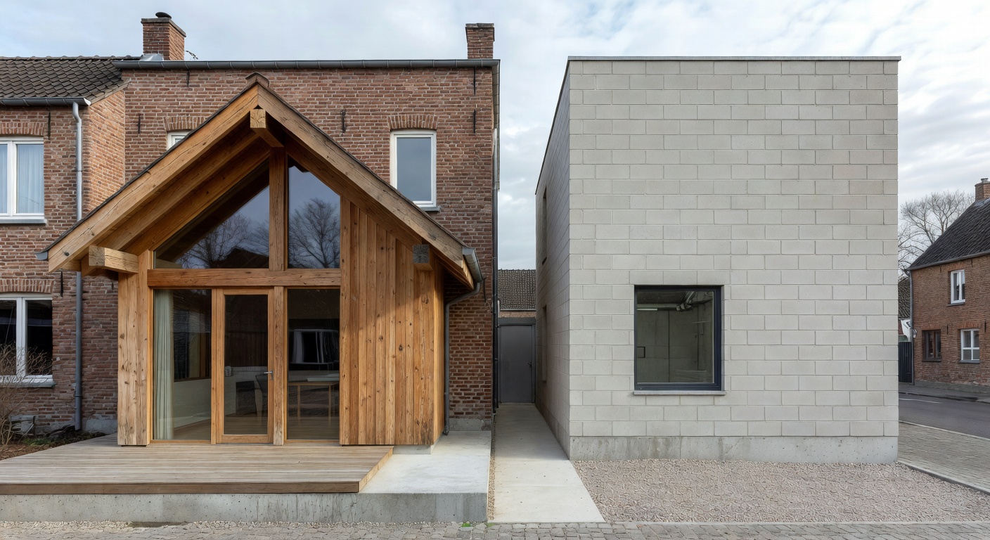 Comparaison extension bois vs parpaing en Belgique