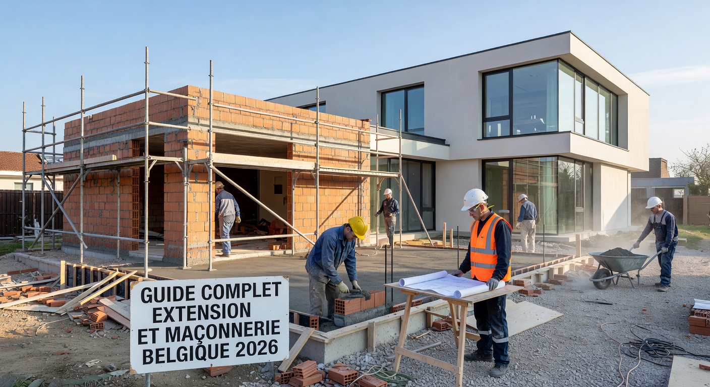 Guide complet extension et maconnerie Belgique 2026