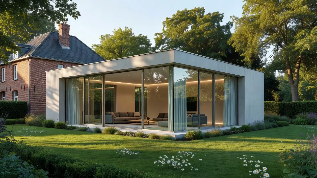 Illustration d'une extension de maison en maçonnerie