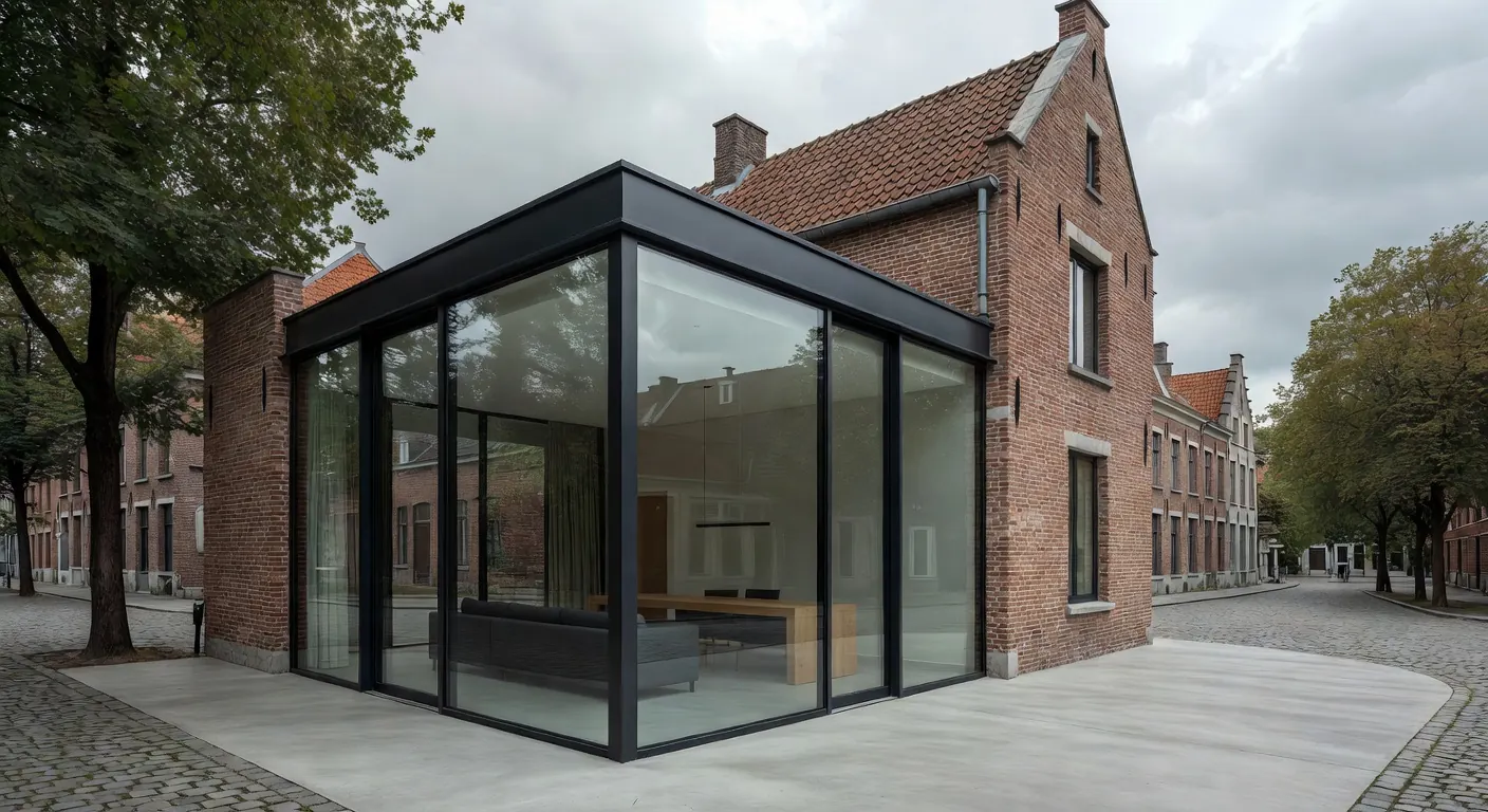 Extension maison en briques avec maçonnerie traditionnelle en Belgique